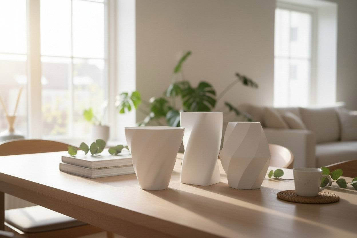 Geometrische Vase – Twisted Facetten-Design