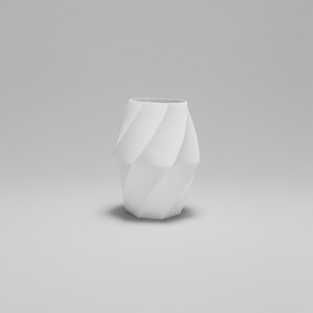 Geometrische Vase – Twisted Facetten-Design