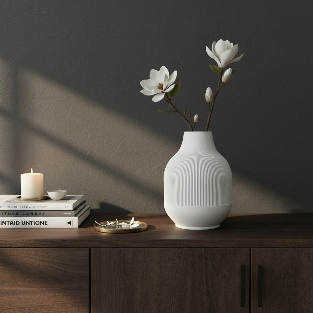 Gerippte Vase – Minimalistisches Design