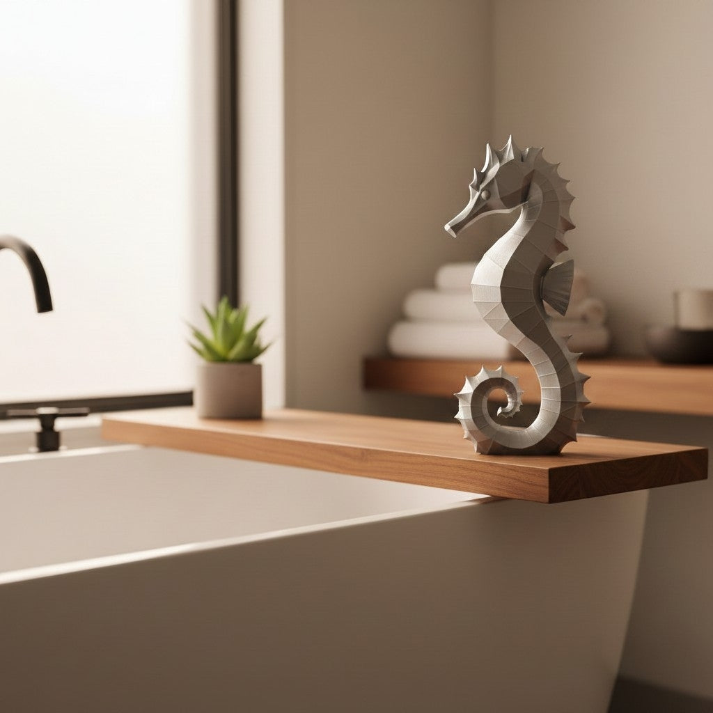 Seepferdchen Skulptur – Geometrische Deko