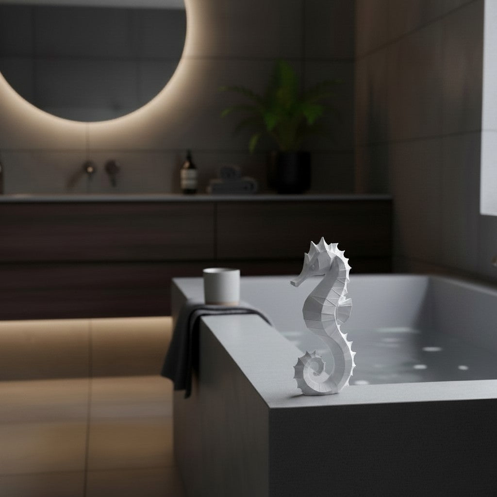 Seepferdchen Skulptur – Geometrische Deko