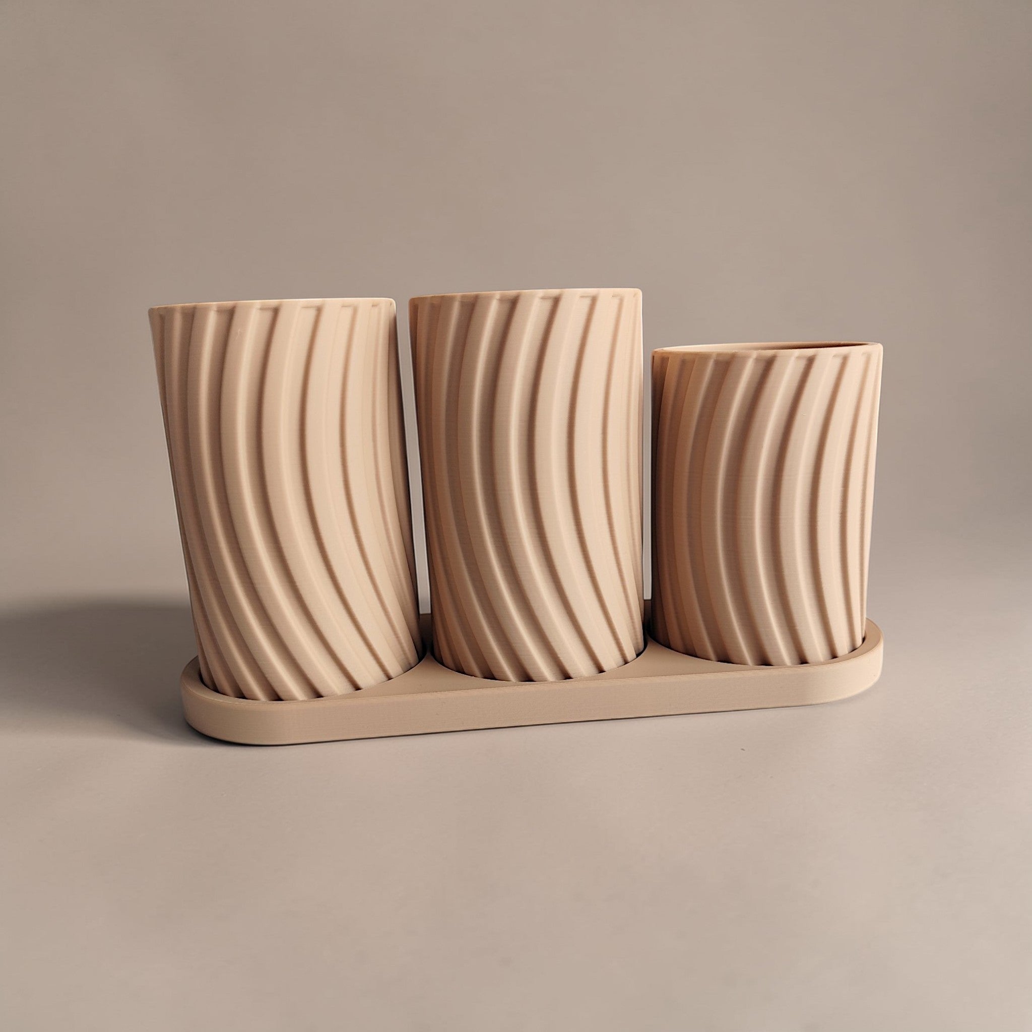 Zahnbürstenhalter-Set – 3er-Set mit Tablett
