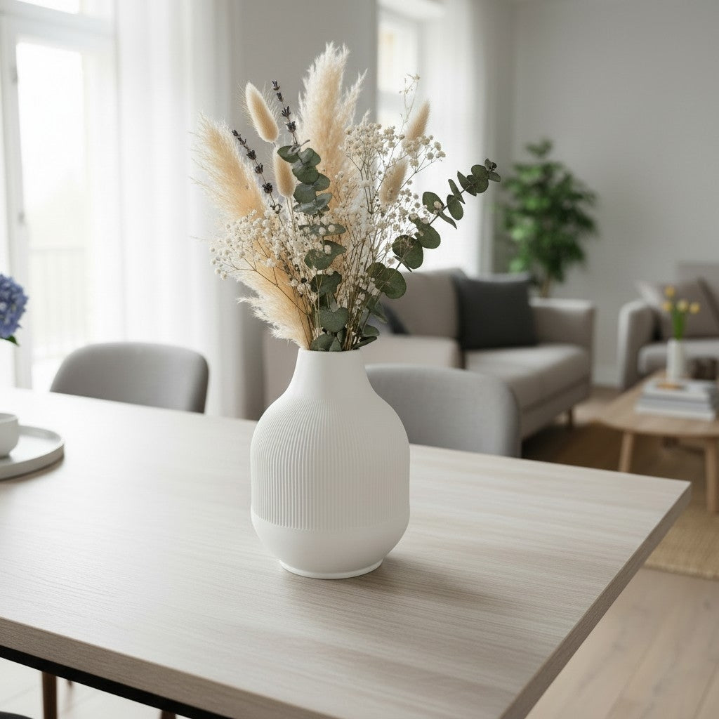 Gerippte Vase – Minimalistisches Design