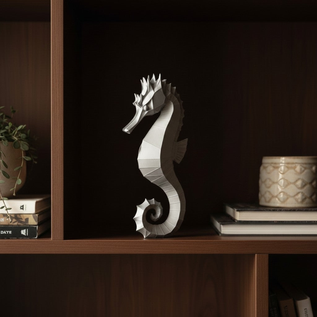 Seepferdchen Skulptur – Geometrische Deko