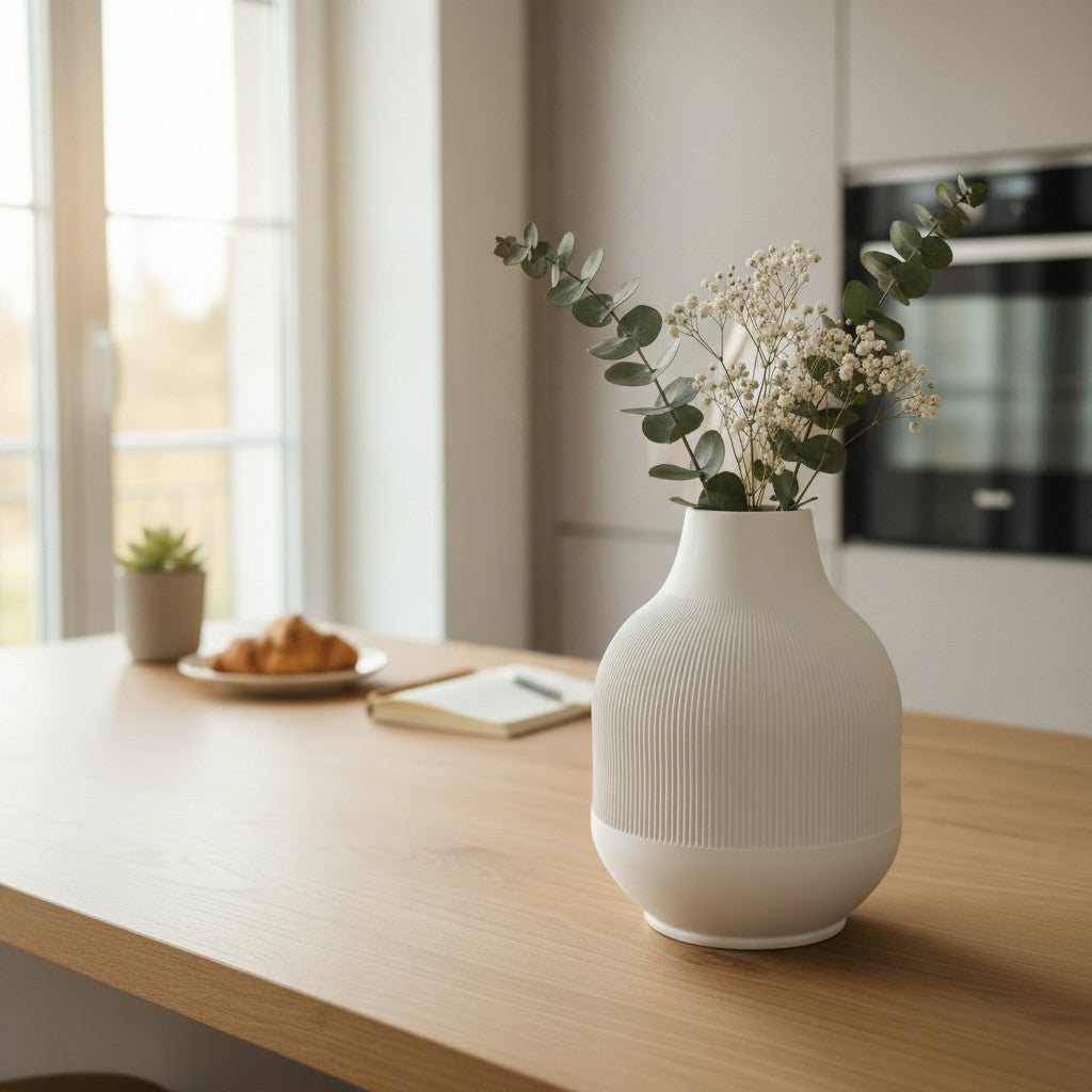 Gerippte Vase – Minimalistisches Design