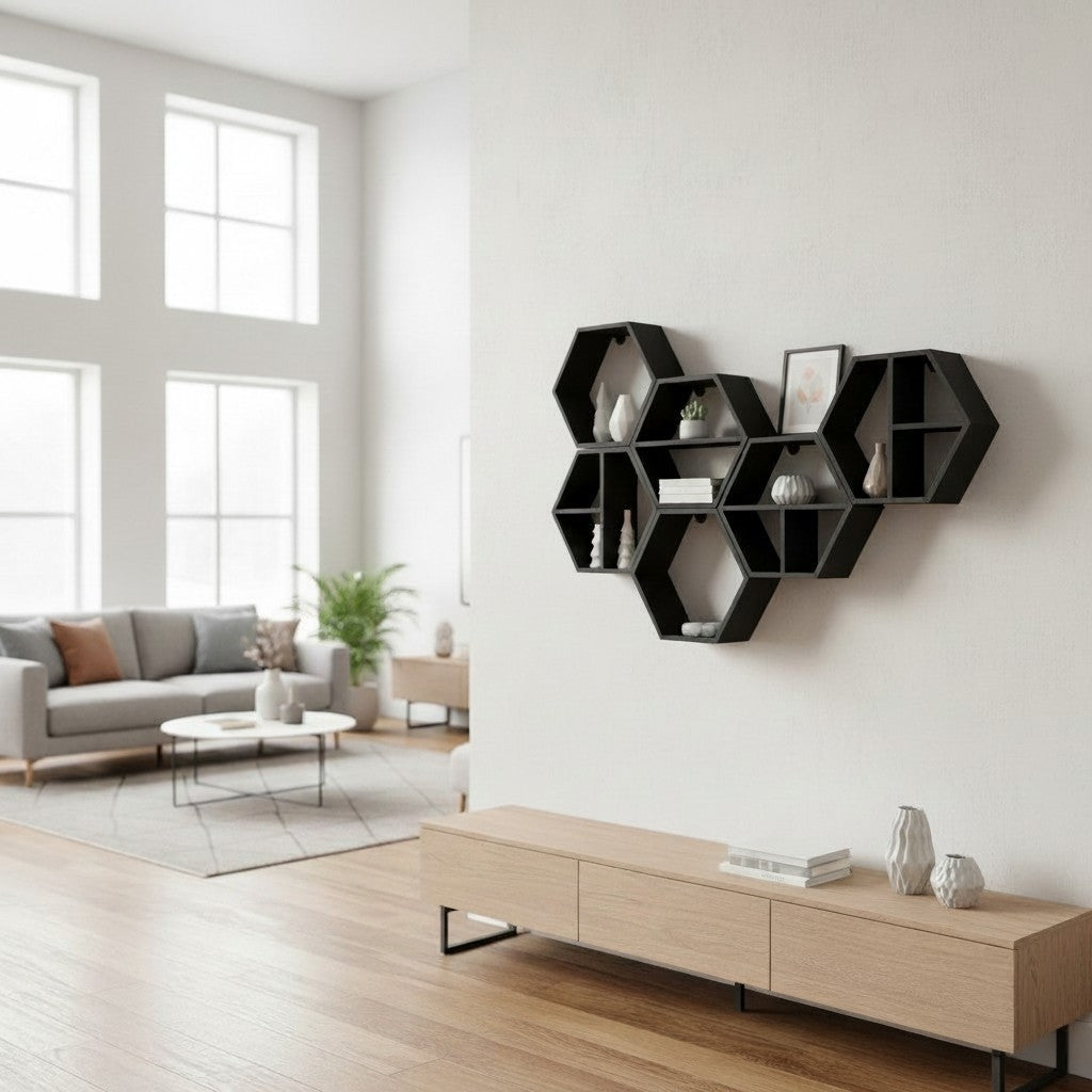 Hexagon Regal-Set – Modulares Wandregal