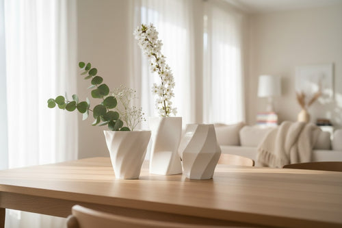 Geometrische Vase – Twisted Facetten-Design