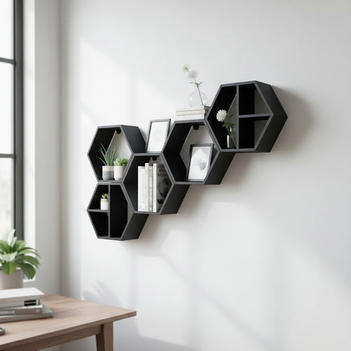 Hexagon Regal-Set – Modulares Wandregal