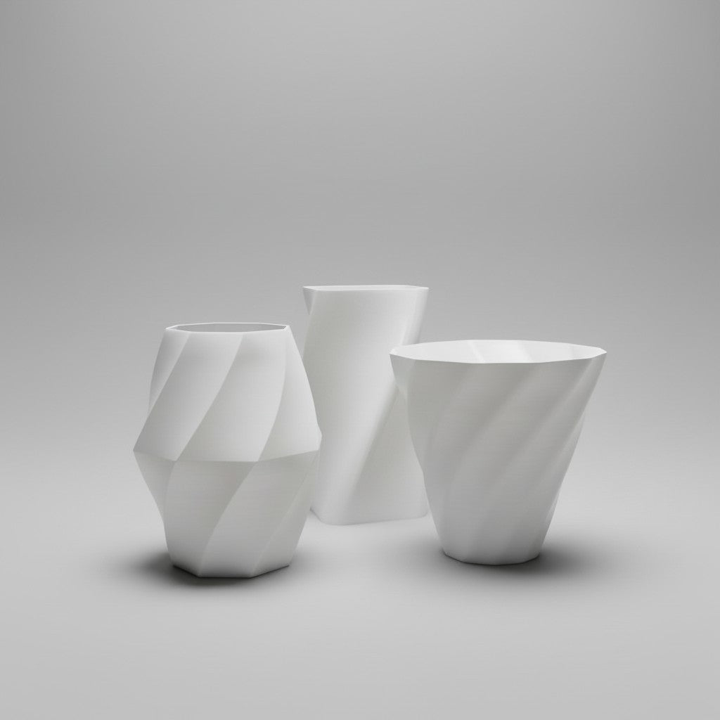 Swirled Vase I – Facetten-Vase (Trio Serie)